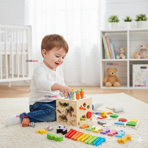 Cubo Didáctico Montessori Niño o Niña Juguete Multifuncional Madera Bebe Infantil