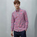 Camisa Huaso Cuadrillé Cuadro Manga Larga 100% Algodón Azul Rojo Casual