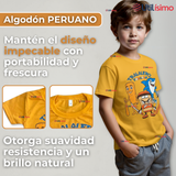 Polera Brainrots 100% Algodón Manga Corta Niño Tralalero Amarillo