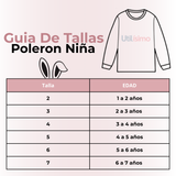 Polerón Cuello Redondo Niña Rosado Conejito