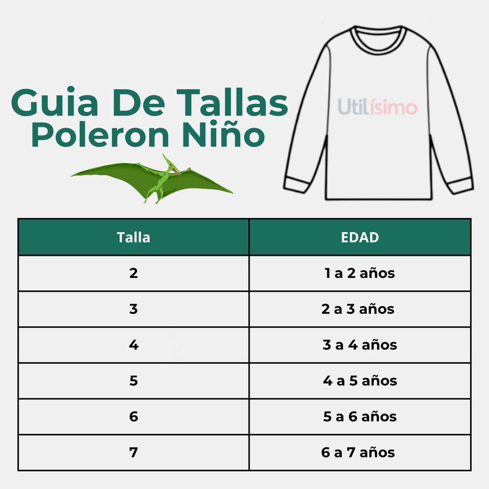 Polerón Cuello Redondo Niño Verde Dinosaurio