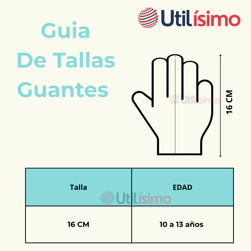 Guantes 16CM Medio Dedo Niños Lana Acrílica Acanalada colores surtidos