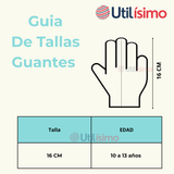Guantes 16CM Medio Dedo Niños Lana Acrílica Acanalada colores surtidos