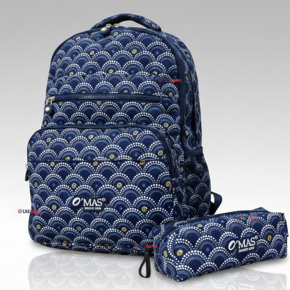 Mochila Escolar Con Estuche 46cm Poliéster Impermeable Niña Juvenil