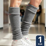 Polainas Escolares 1 Par Invierno Abrigadoras Juvenil Gris Acrílico