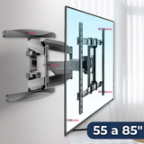 Soporte TV Pared Ajustable 68Kg 55 a 85 Pulgadas 55 60 65 70 75 77 80 82 85