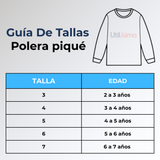 Polera Piqué Manga Larga Niño con Estampado de Dinosaurios Gris