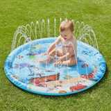 Alfombra De Agua Piscina A Chorros Cascada Niños Color Celeste 100 cm