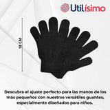 Guantes 18cm Lana Acrílica Adulto Unisex Liso Negro
