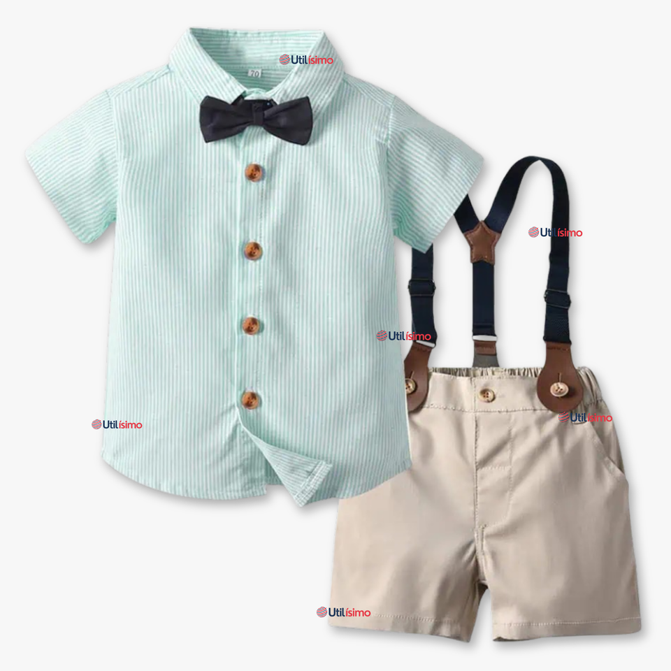 Conjunto de Vestir con Tirantes Camisa Pantalón Corto Algodón