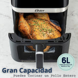 Oster® Freidora de Aire Digital, Recubrimiento Oster® DiamondForce, 6L de Capacidad, 10 Programas Automáticos, CKSTAF60WDDF + 300 Forros Desechables para Air Fryer