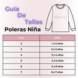 Polera Manga Larga Niña 100% Algodón Guitarra Blanco Camiseta