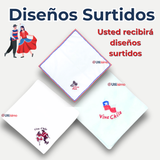 Pack 6 Pañuelos Baile Cueca 45 CM Bordados Fiestas Patrias Surtidos