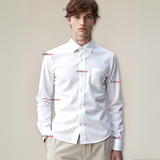 Camisa Casual De Vestir Manga Larga Cuello Americano 100% Algodón Blanco