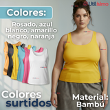 Pack 6 Poleras Camisetas Sin Mangas Fibra De Bambú Básicas Lisa Elástica Mujer Colores Surtidos