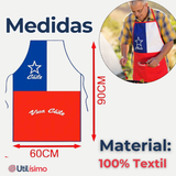 Delantal Cocina Chile Fiestas Patrias Bandera Chilena 60X90 CM Surtidos