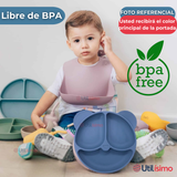Set De Alimentación Bebé Silicona De Oso 6 Piezas Libre BPA