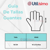 Guantes 16CM Lana Acrílica Dedos Medio Liso Niño Colores Surtidos