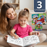 Pack 3 Libro Para Colorear Pintar  Educativo Con Stickers Diseños Surtidos