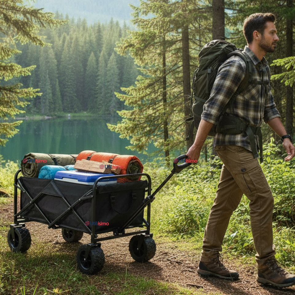 Carrito Compras Plegable Organizador Ideal Para El Camping 150Kg