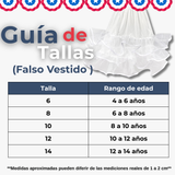 Falso para Vestido Niña Juvenil Fiestas Patrias Color Blanco