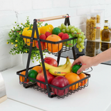 Frutero De Mesa Organizador Multiusos 2 Niveles Negro