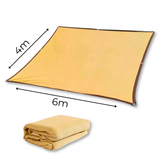 Malla Sombreadora Toldo Vela Rectangular 4x6m Hdpe Beige Protección UV