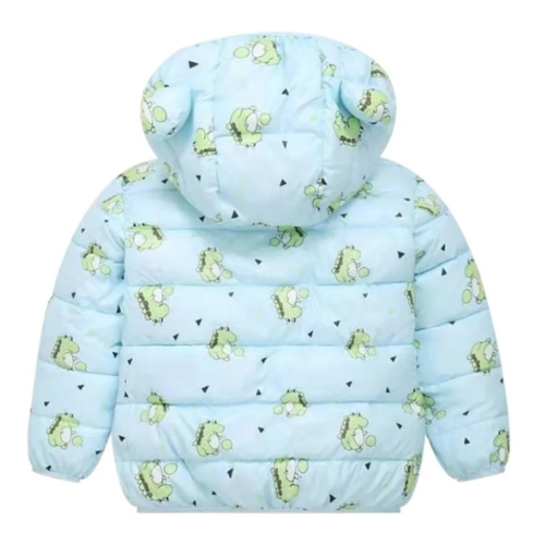 Parka Con Capucha Y Mangas Larga Niño Dinosaurio Azul Claro Jump Kids