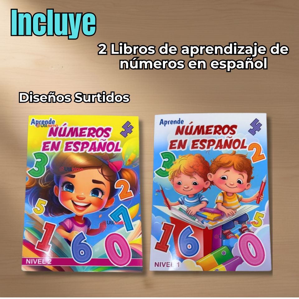Pack 2 Libros De Aprendizaje Números En Español Educativo Diseños Surtidos