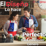 Delantal Cocina Fiestas Patrias Bandera Chilena 60X90 CM Viva Chile