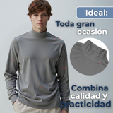 Camiseta Bambú Hombre Primera Capa Invierno Cuello Beatle Polera