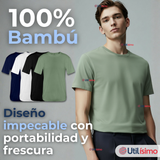 Pack 3 Camisetas Poleras 100% Bambú Básicas Lisa Elástica Hombre Colores Surtidos