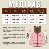 Parka Osito Con Capucha Manga Larga Rosado Niña Infantil