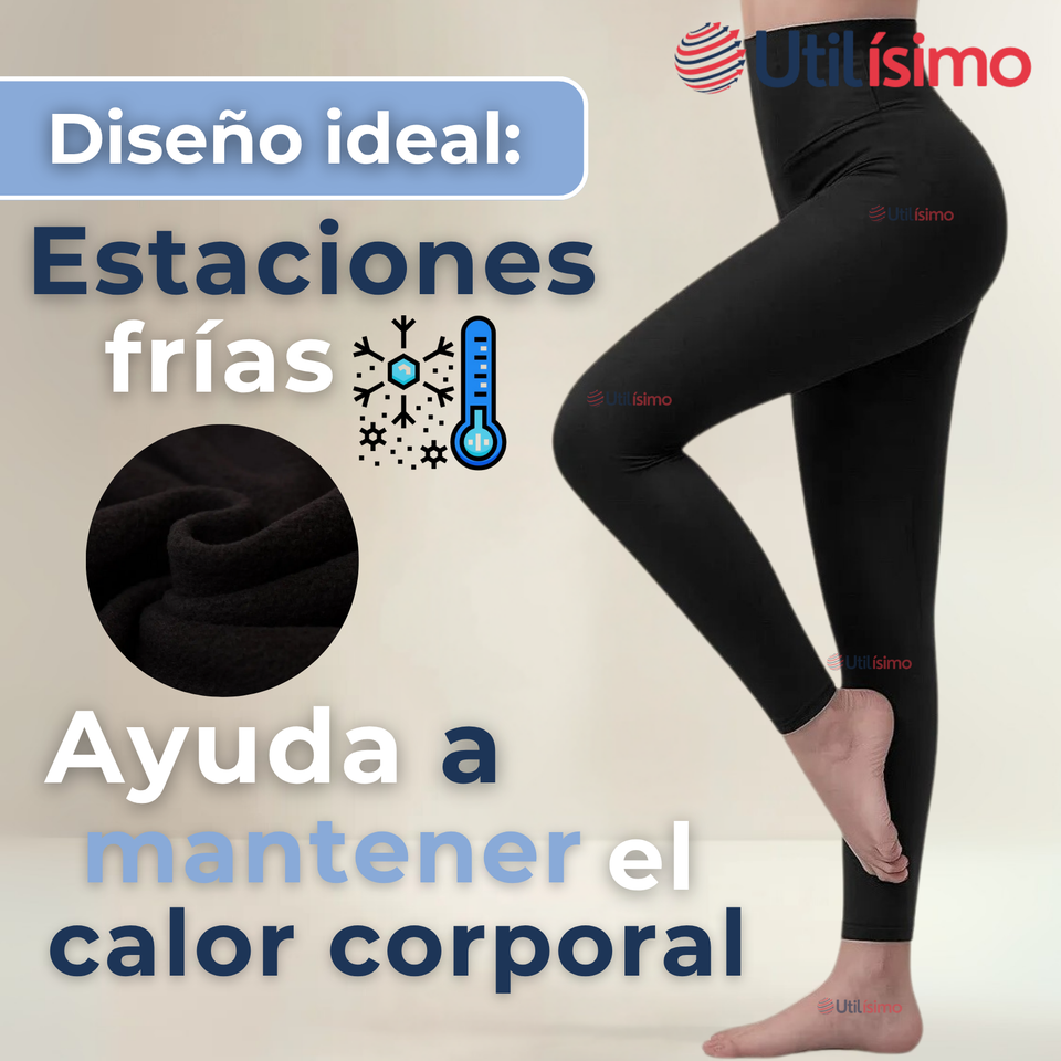 Calza Leggings Con Brillo Polar Tiro Alto Mujer
