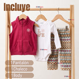 Conjunto 3 Piezas Bebé Niña Chaleco Polar Body Pantalón Buzo Tedmimak
