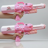 Pack 2 Pistolas Lanza Agua Dinosaurio Color Rosado Juguete 40cm Niña