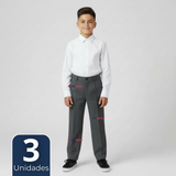 Pack 3 Pantalón Escolar Colegio Clásico Niño Gris