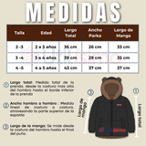 Parka Osito Con Capucha Manga Larga Negro Niño Infantil