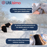 Guantes 16CM Medio Dedo Niños Lana Acrílica Acanalada colores surtidos