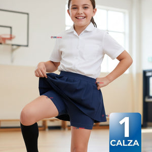 Calza Corta Escolar Pata Deportivas Niña Juvenil Color Azul