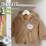Polerón Con Capucha Forro Polar Bebe Niño Oso Abrigo Invierno