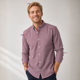 Camisa Huaso Cuadrillé Cuadro Manga Larga 100% Algodón Rojo Negro Casual