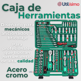 Set Caja De Herramientas 216 Piezas Dados Y Llaves Acero Cromo
