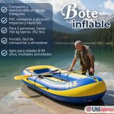 Bote Inflable Kayak + Remos + Bombín + Parches Capacidad 160kg 183x93cm