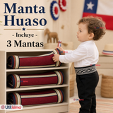 Pack 3 Mantas Poncho Huaso Niño Baile Cueca Fiestas Patrias