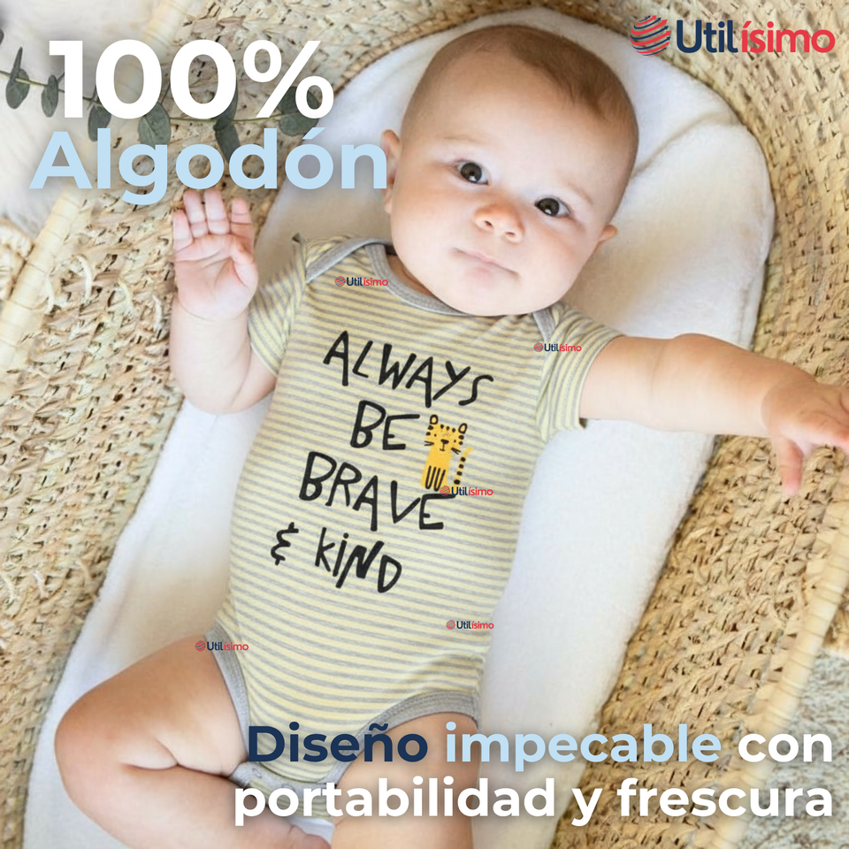 Pack 5 Bodys Niño Manga Corta Tedmimak 100% Algodón Baby Tiger