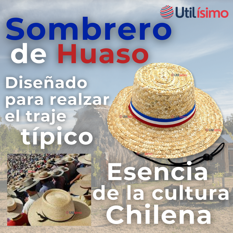 Sombrero Huaso Chupalla Ajustable Elegante Fiestas Patrias