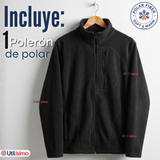 Polerón Térmico Micropolar Cuello Alto Hombre Negro Invierno