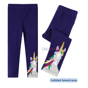 Calzas Niña Unicornio Azul Jump Kids 100% Algodón