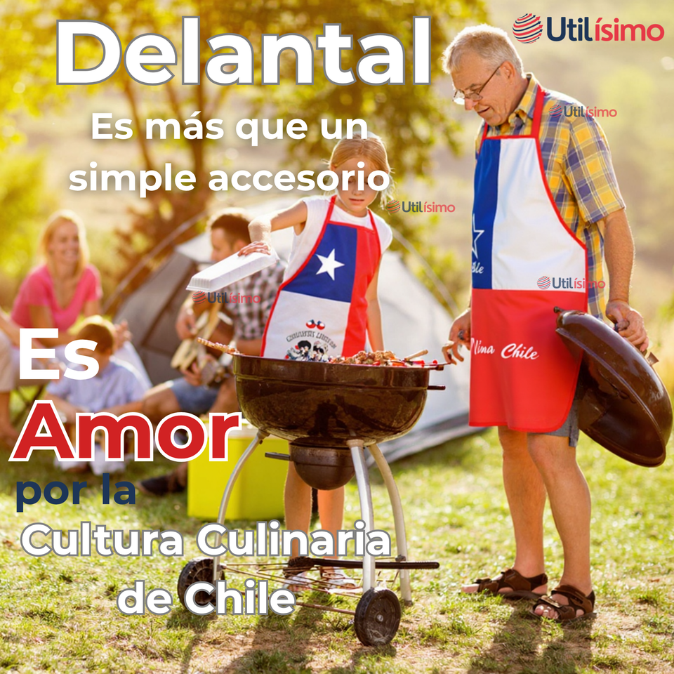 Delantal Cocina Chile Fiestas Patrias Bandera Chilena 60X90 CM Surtidos